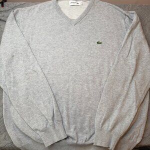 Lacoste Men's XL Regular-Fit Solid V-Neck Sweater Embroidered Logo Classic Soft
